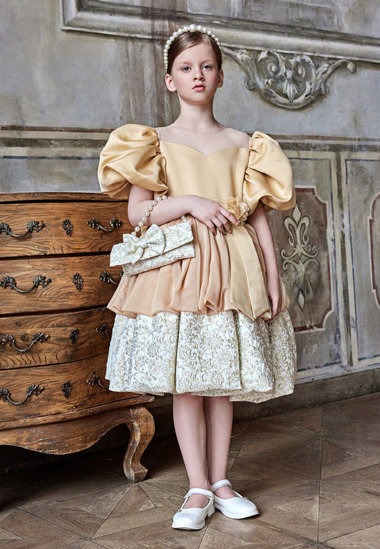 Short Sleeve Tulle Solid Dress