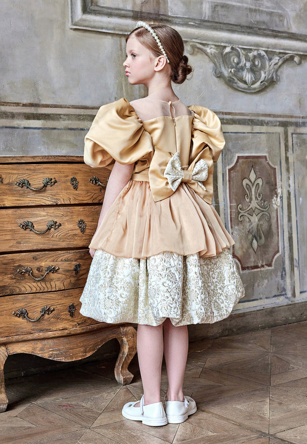 Short Sleeve Tulle Solid Dress