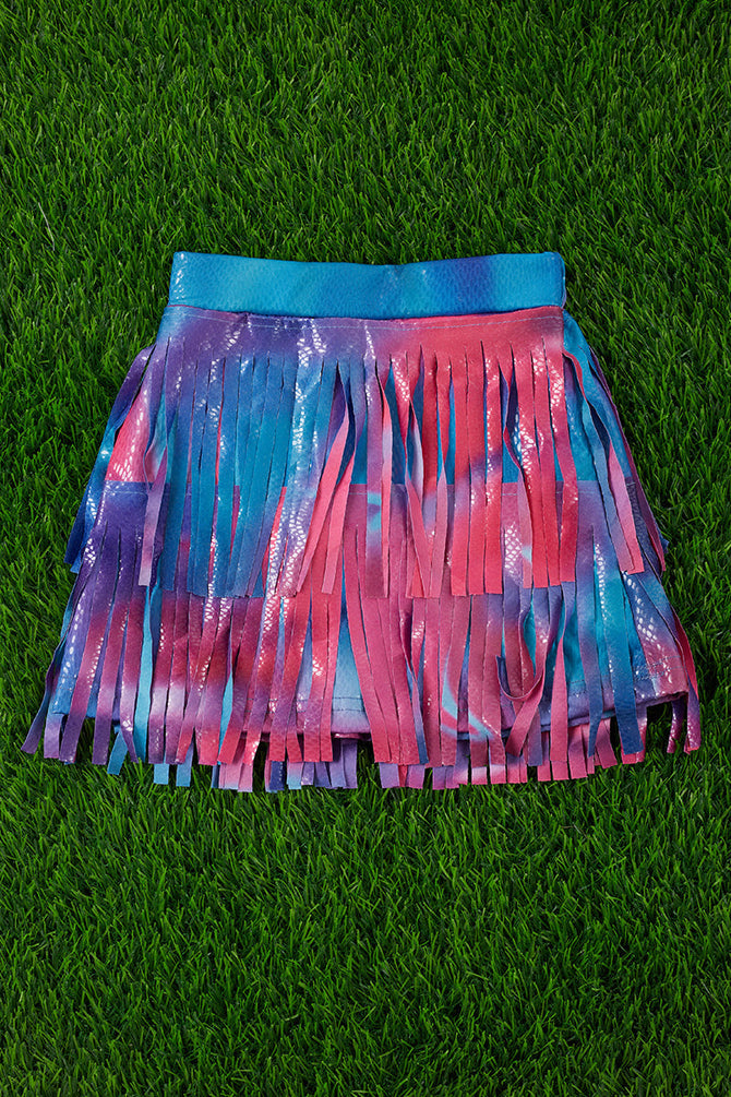 TIE DYE FRINGE SKIRT