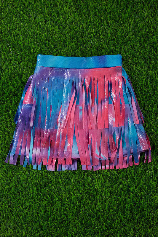 TIE DYE FRINGE SKIRT