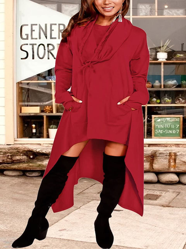 Asymmetric Long Sleeve Sweatshirts Tops