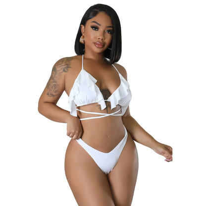 Three-Piece Sexy Lace Swimsuit Bikini