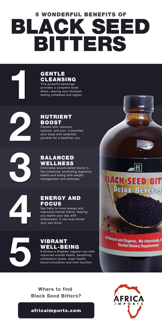 Black Seed Bitters Detox Beverage .