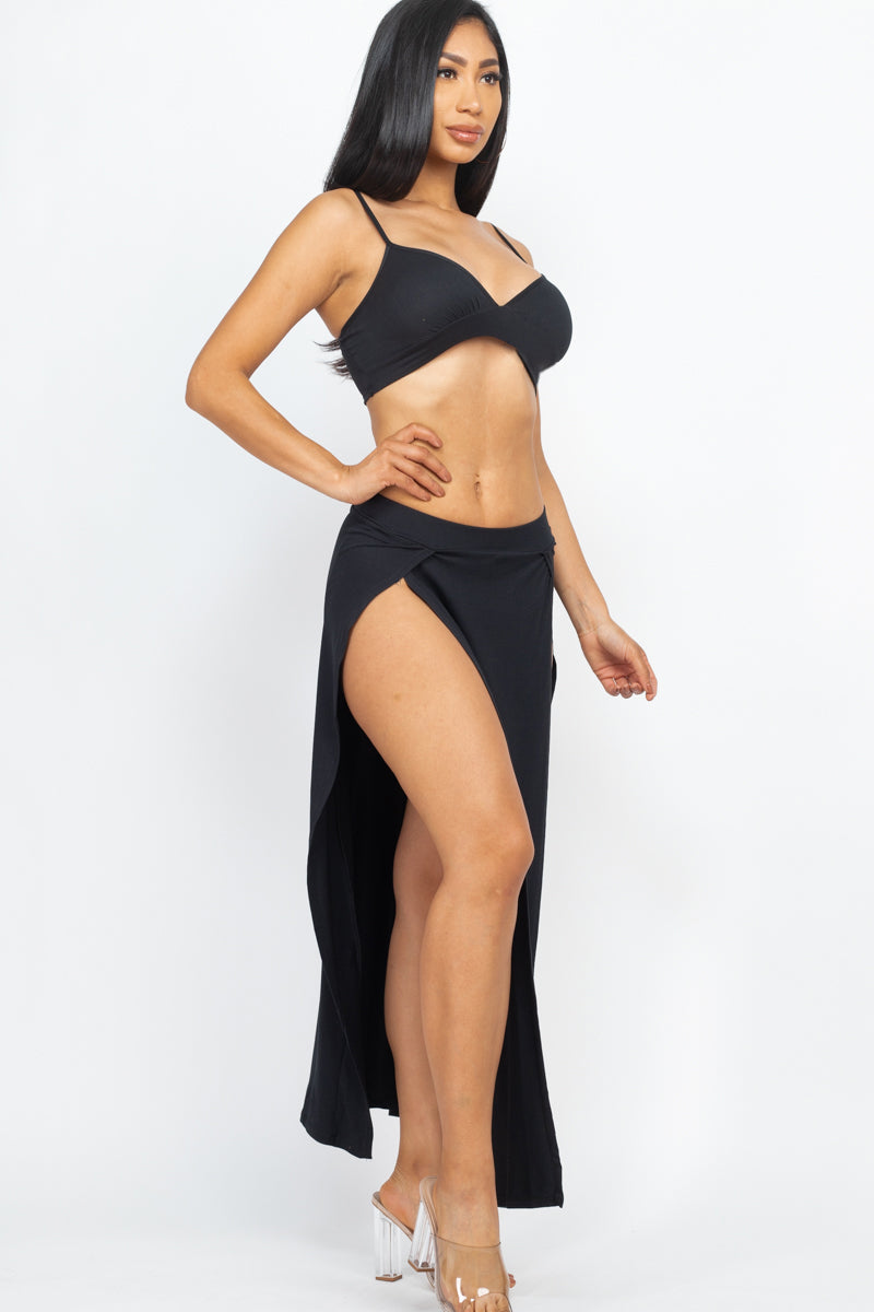 Bra top and side slit maxi skirt (CAPELLA)