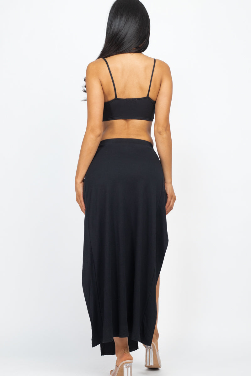 Bra top and side slit maxi skirt (CAPELLA)