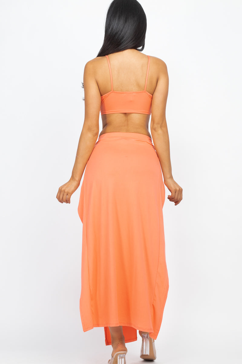 Bra top and side slit maxi skirt (CAPELLA)