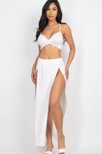 Bra top and side slit maxi skirt (CAPELLA)