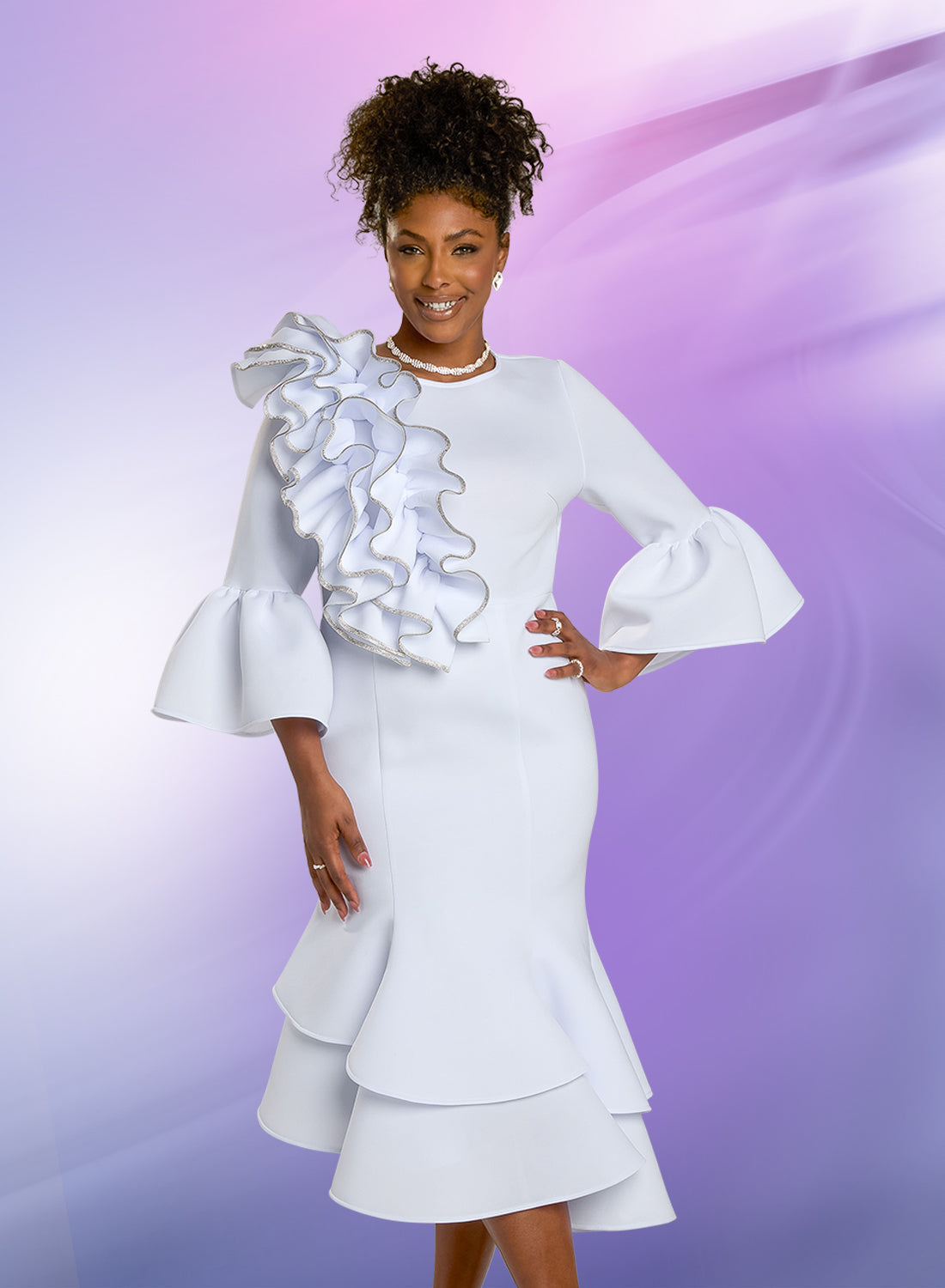 Ruffle Rhinestone Dress
