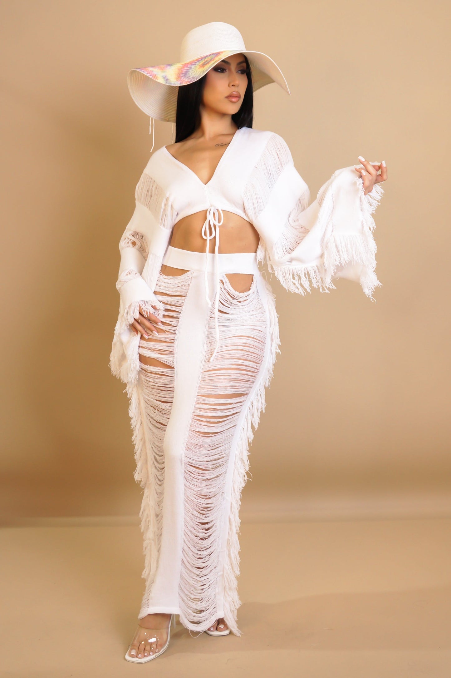 Wild Fringe Skirt Set