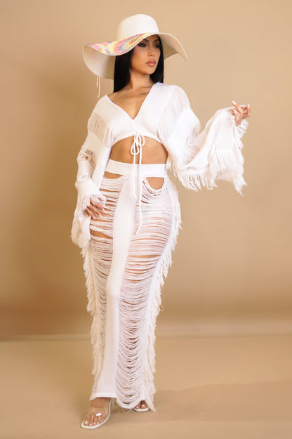 Wild Fringe Skirt Set
