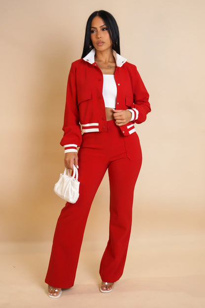 Jersey Look Pant Set