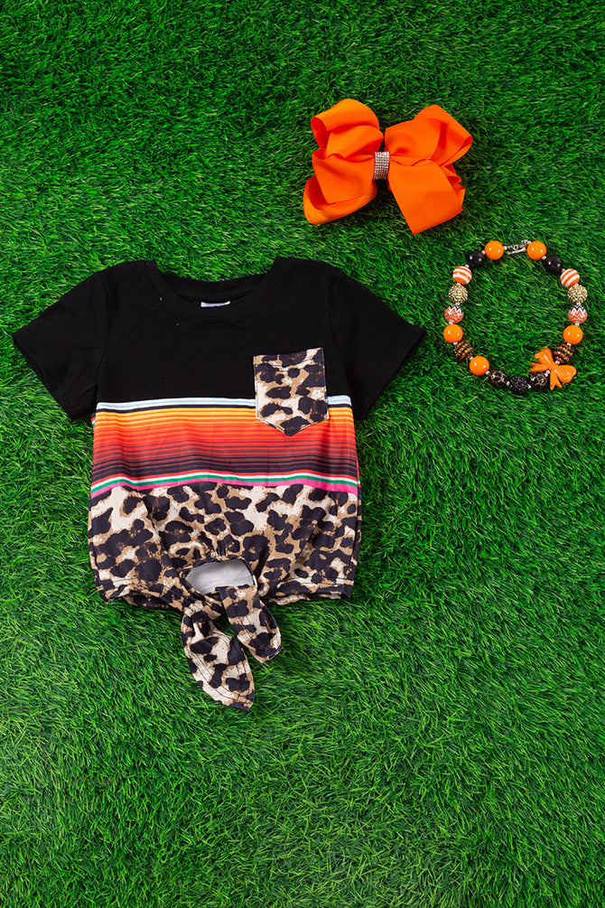 GIRLS SERAPE PRINTED KNOT TOP