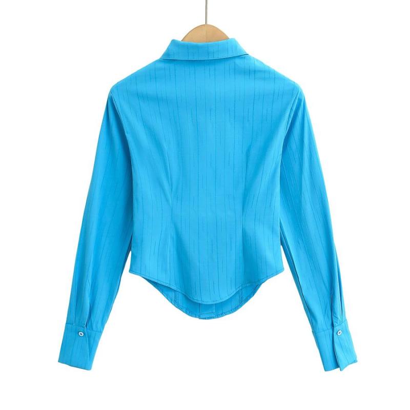 Casual non-stretch 3 colors lapel with tie blouses(