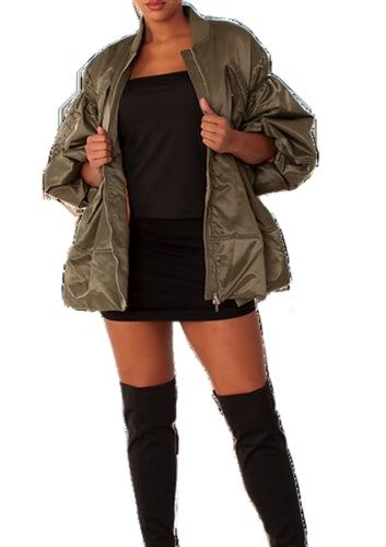 Olive Puff Jacket