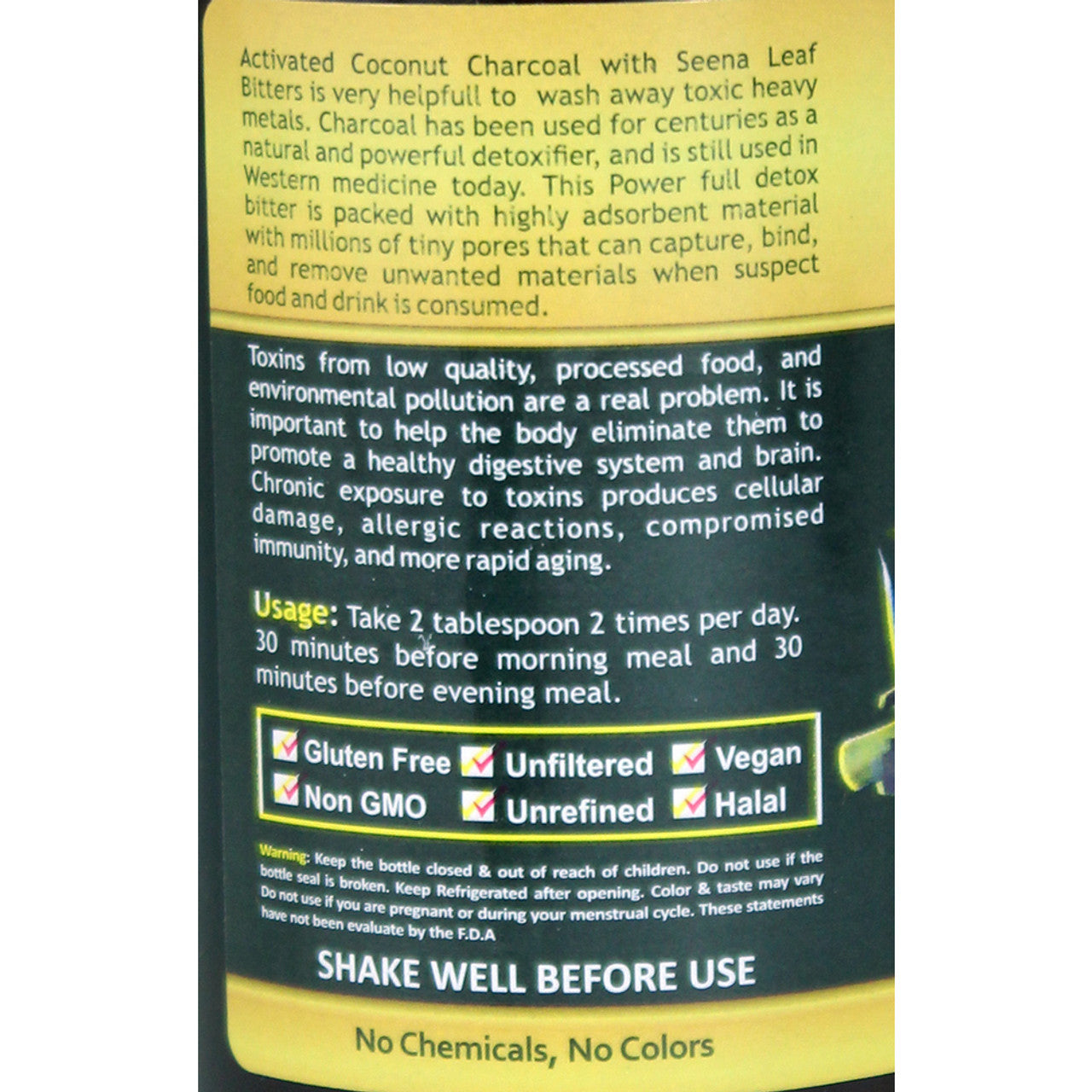 Activated Coconut Charcoal Living Bitter