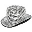 Trendy Rhinestone Studded Fedora Hat