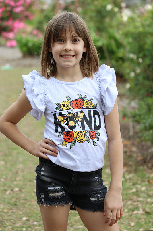 🐝KIND" BEE PRINTED TOP & BLACK DENIM PANTS