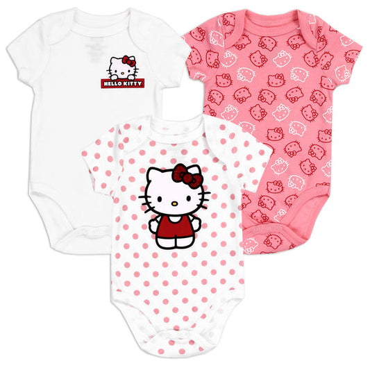 HELLO KITTY Girls Newborn 3-Pack Creepers
