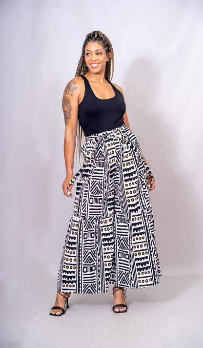 African Print Wide Leg Pant
