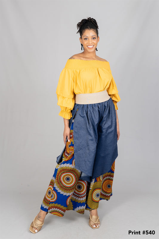 Denim Overlay Wide Leg Pant