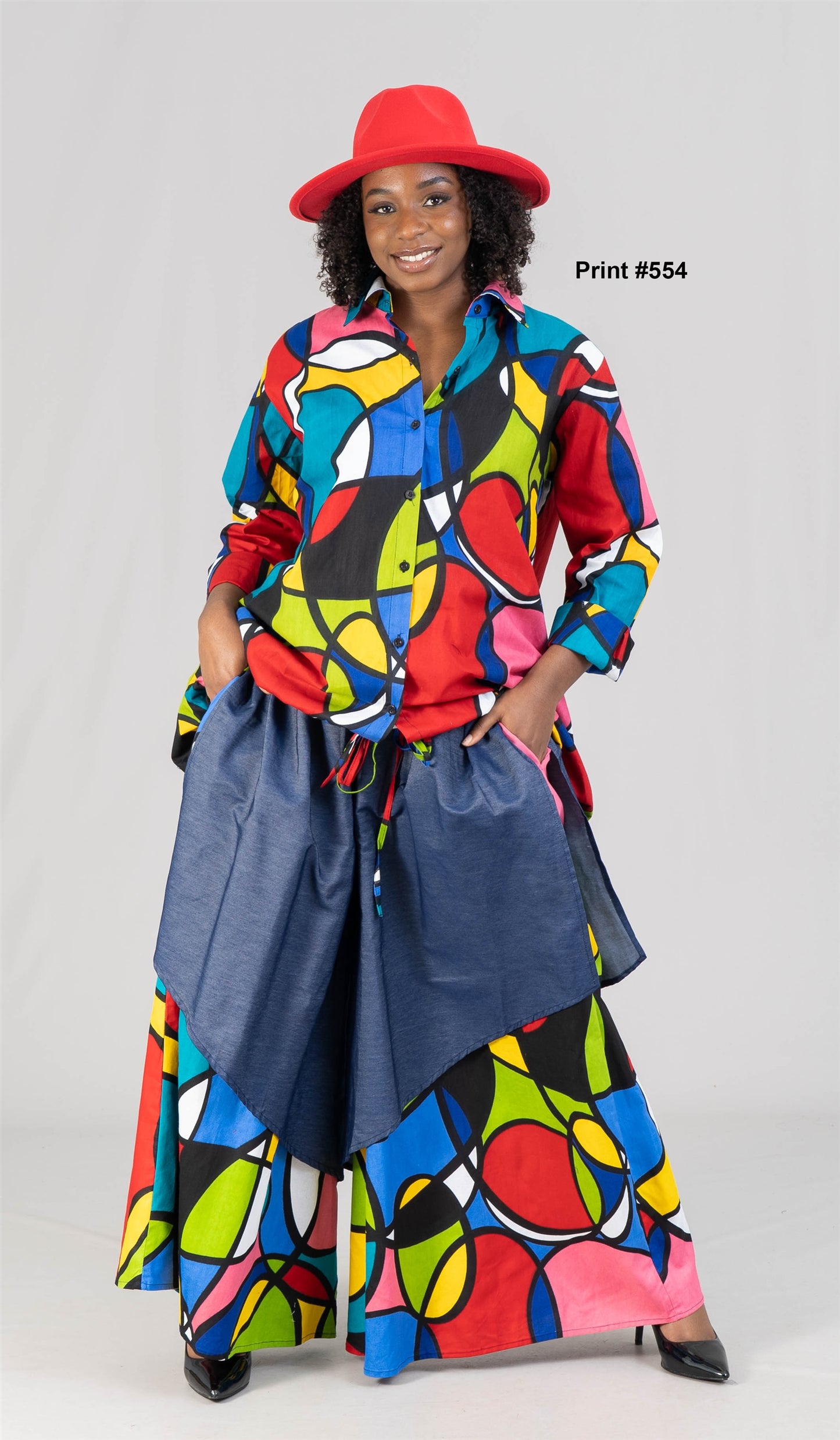 Denim Overlay Wide Leg Pant