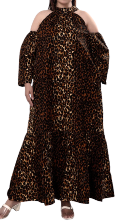 Print Cold Shoulder Dress