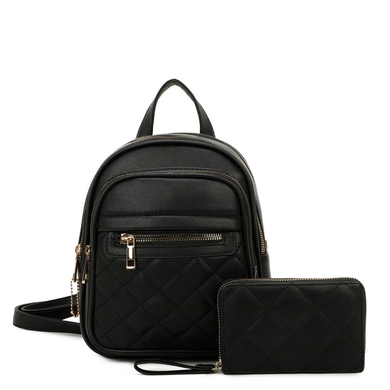 Fashion Quilted Backpack 2 in 1