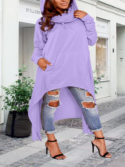 Asymmetric Long Sleeve Sweatshirts Tops