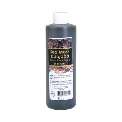 Sea Moss & Jojoba Liquid Black Soap Body Wash - 8 oz.