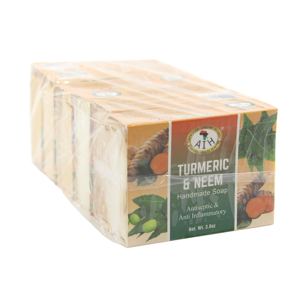 African Indian Herbs (AIH): Turmeric & Neem (Box Of 6) Handmade Soaps