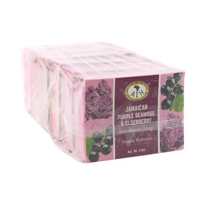 African Indian Herbs (AIH): Jamaican Purple Seamoss & Elderberry (Box Of 6) Handmade Soaps