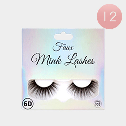 6D Faux Mink Eye Lashes-12Pairs