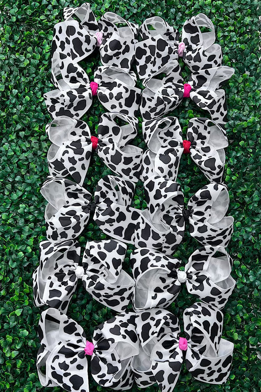 5.5INCH COW PRINTED HAIR BOWS  (1 BOW)