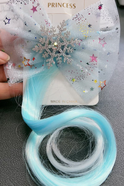 BOWS WITH SYNTHETIC HAIR /FASHION HAIR CLIPS. 6PCS