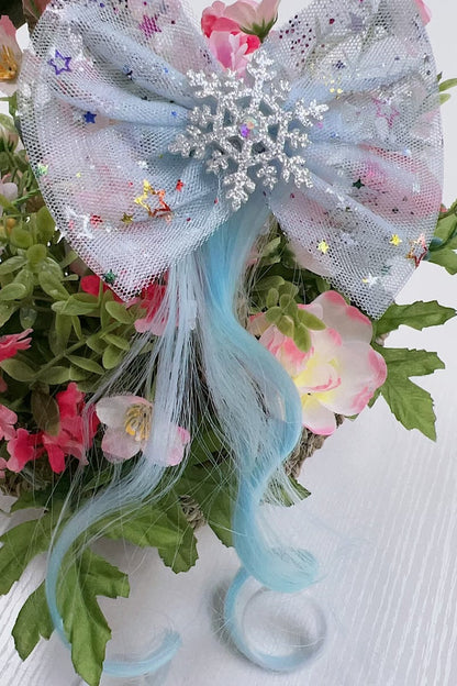 BOWS WITH SYNTHETIC HAIR /FASHION HAIR CLIPS. 6PCS