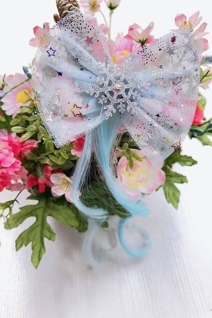 BOWS WITH SYNTHETIC HAIR /FASHION HAIR CLIPS. 6PCS