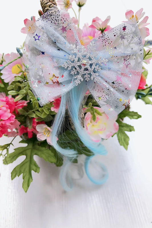 BOWS WITH SYNTHETIC HAIR /FASHION HAIR CLIPS. 6PCS