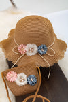 IVORY STRAW HAT & BAG SET