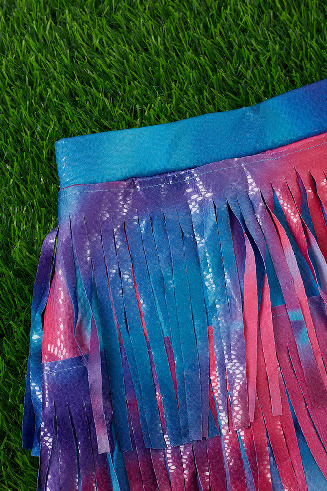 TIE DYE FRINGE SKIRT