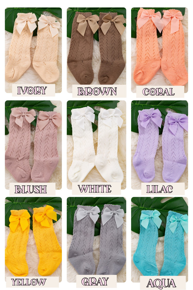 KNEE HIGH HOLLOW OUT MESH SOCK FOR BABY 3PCS