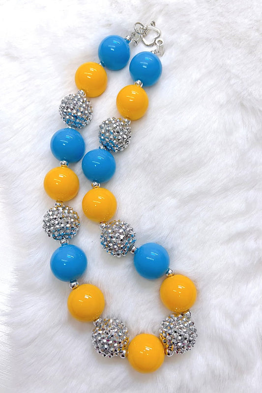 YELLOW & TURQUOISE BUBBLE NECKLACE. (3PCS