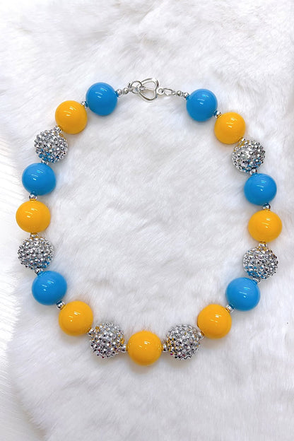 YELLOW & TURQUOISE BUBBLE NECKLACE. (3PCS