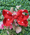 POLKA DOT 5.5-INCH HAIR BOWS. (12PCS)