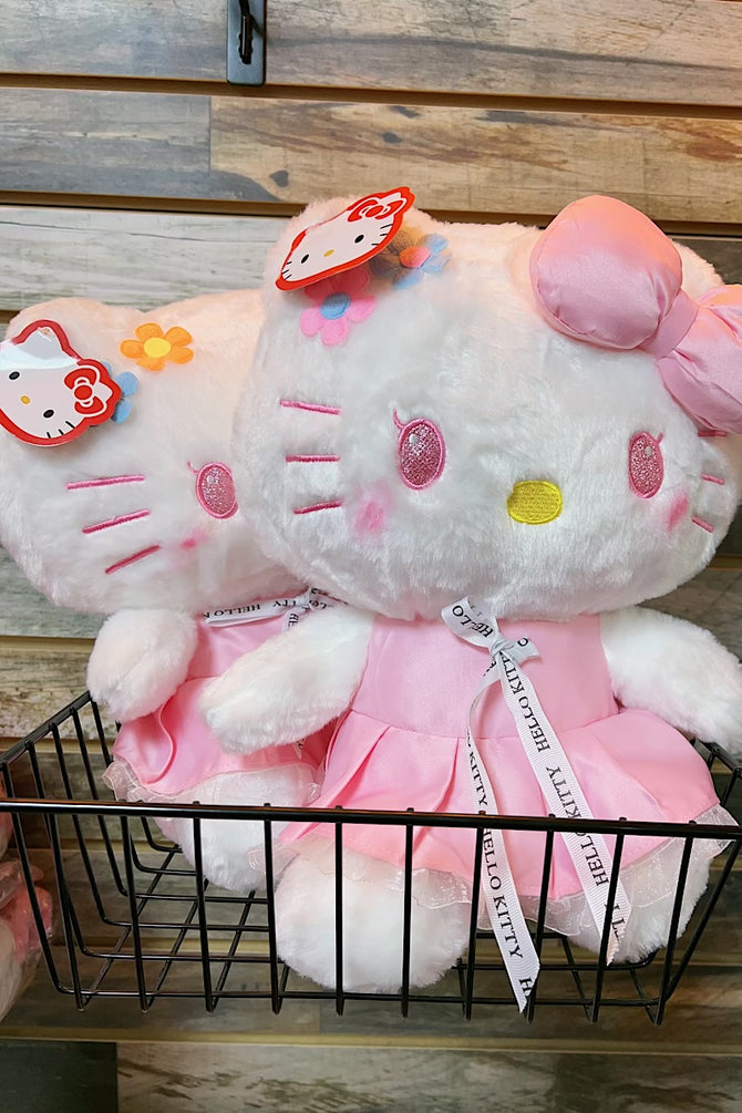 14" & 19"PINK PLUSHY WITH PINK DRESS.