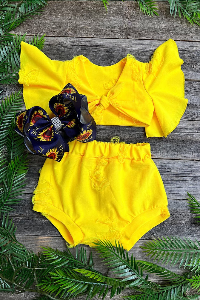 NEON GREEN WITH OPEN BACK CROP TOP SET