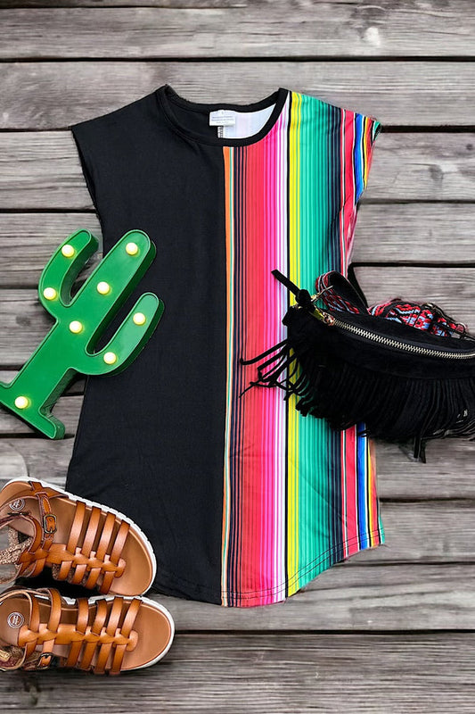 HALF SIDE SERAPE PRINTED DRESS