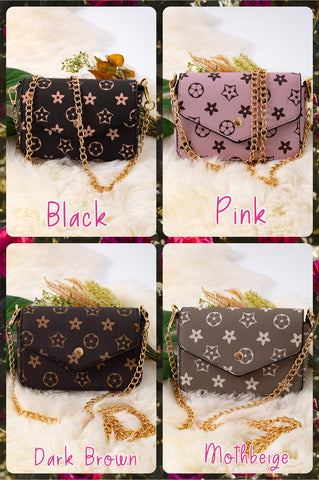 5"X 7"CROSSBODY PURSE WITH CHAIN.