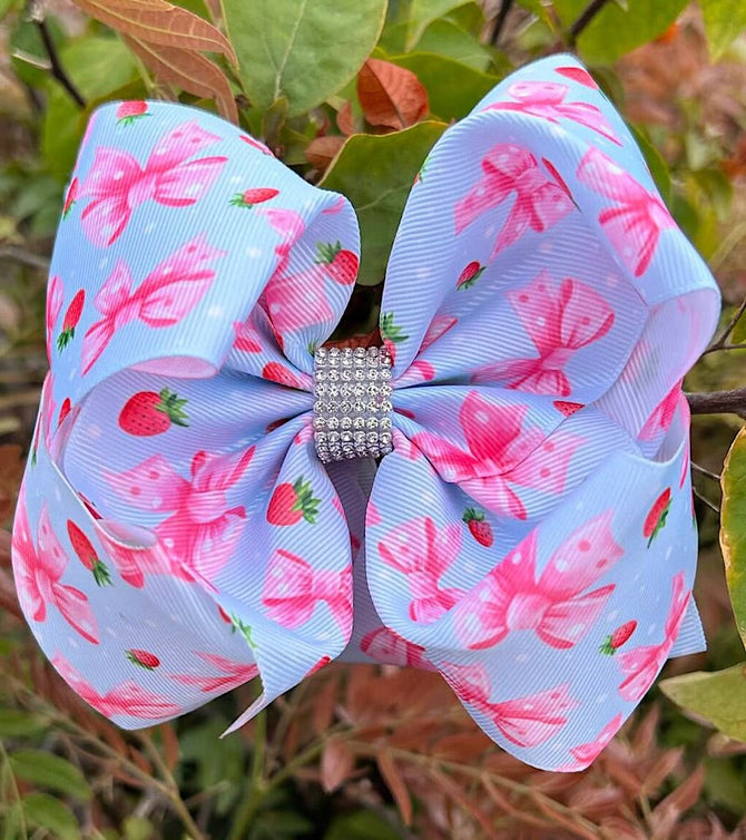 COQUETTE PRINTED DOUBLE LAYER HAIR BOWS 4PCS