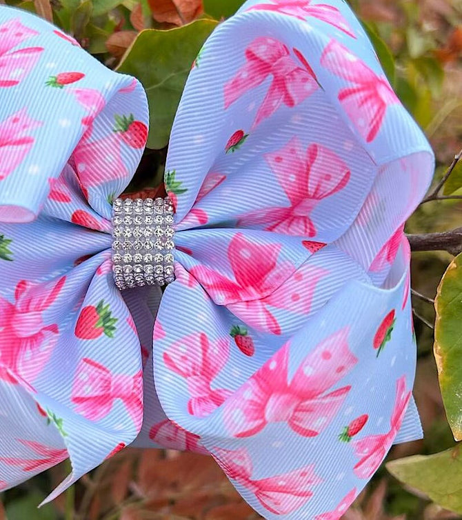 COQUETTE PRINTED DOUBLE LAYER HAIR BOWS 4PCS