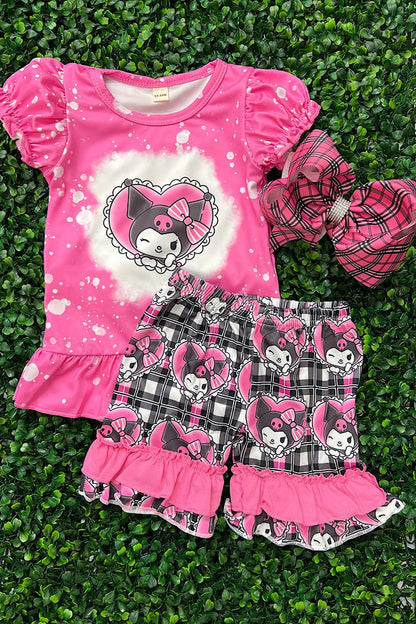 CHARACTER PINK SHORT SET